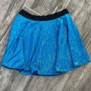 Sparkly Skater Skirt Blue Metallic Dance Costume‎ Party Flared